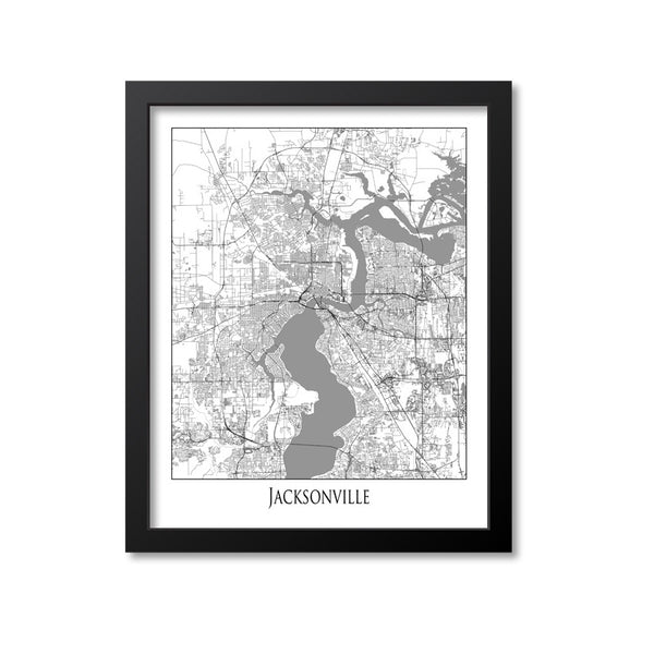 Jacksonville Map Art Print, Florida