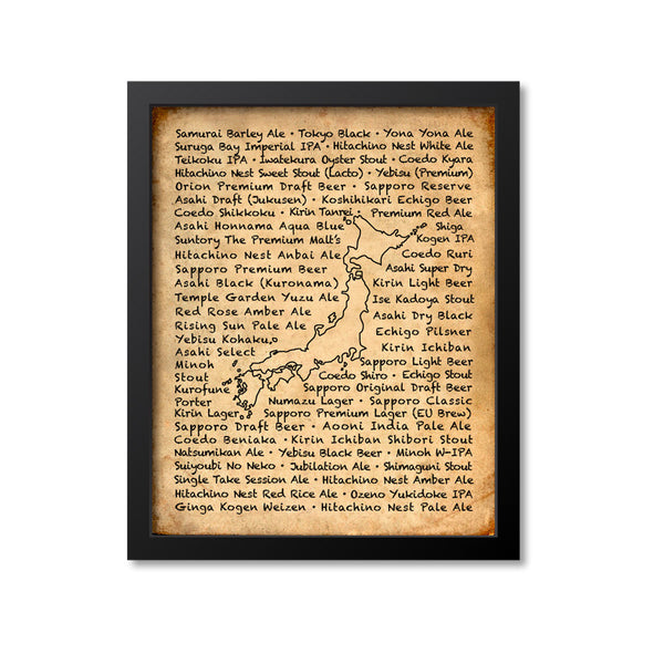 Japan Beer Map Art Print