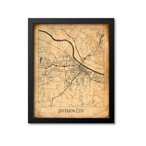Jefferson City Map Art Print, Missouri