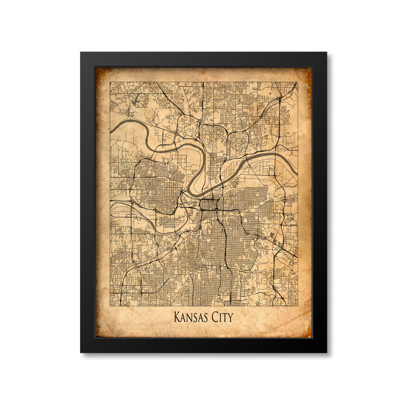 Kansas City Map Art Print, Missouri