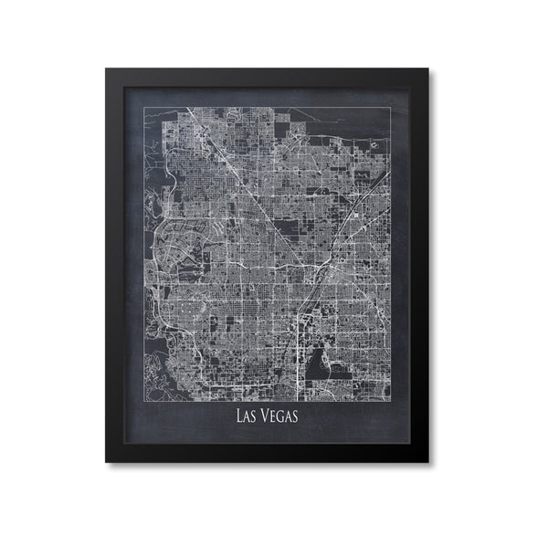 Las Vegas Map Art Print, Nevada