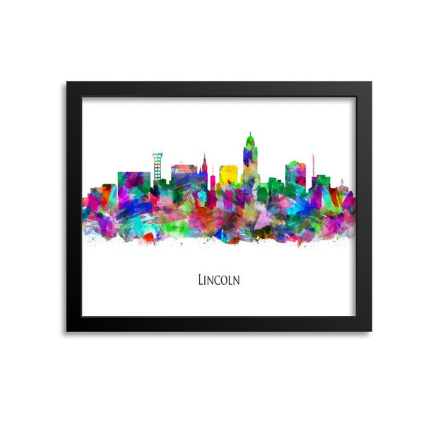 Lincoln Skyline Painting Art Print