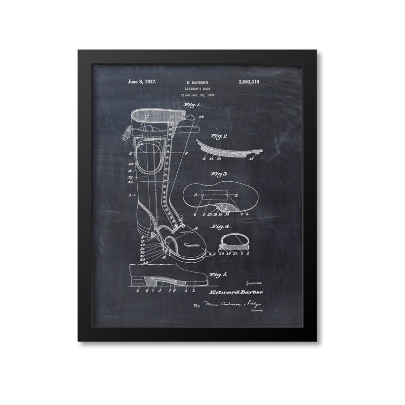 Lineman's Boot Patent Print