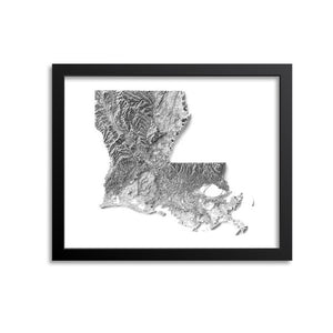 Louisiana Elevation Map Print
