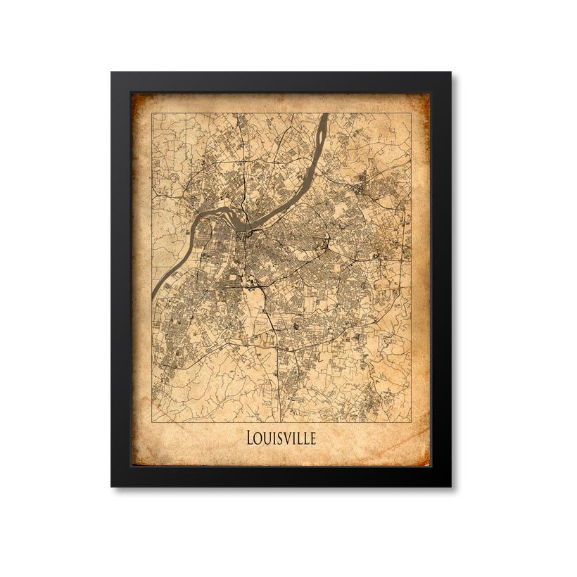 Louisville Map Art Print, Kentucky
