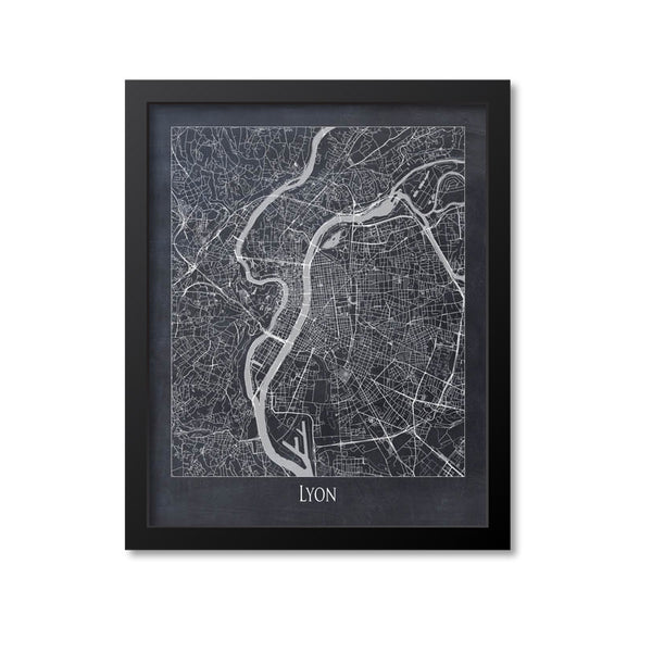 Lyon Map Art Print, France