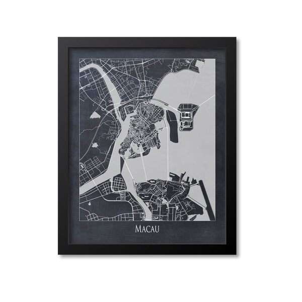 Macau Map Art Print, China