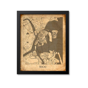 Macau Map Art Print, China