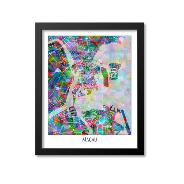 Macau Map Art Print, China