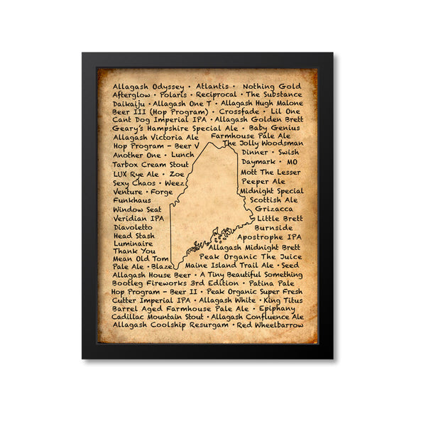 Maine Beer Map Art Print