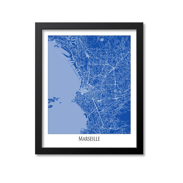 Marseille Map Art Print, France