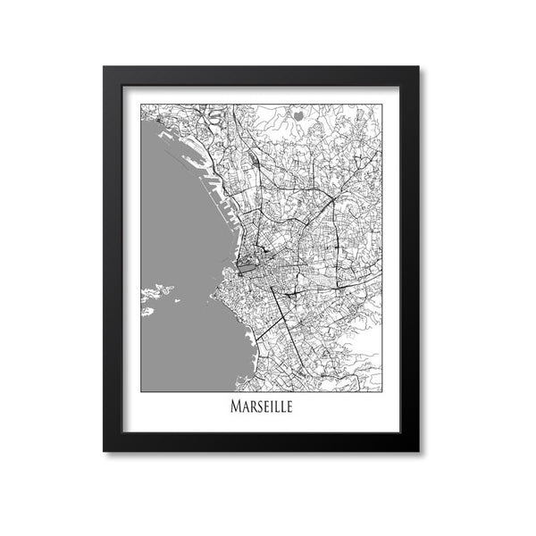 Marseille Map Art Print, France