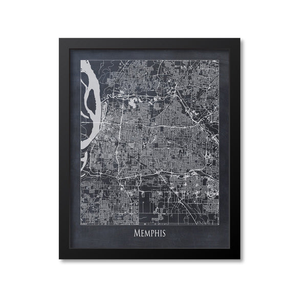 Memphis Map Art Print, Tennessee