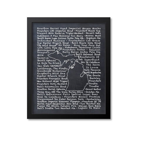 Michigan Beer Map Art Print