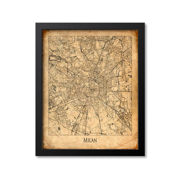 Milan Map Art Print, Italy