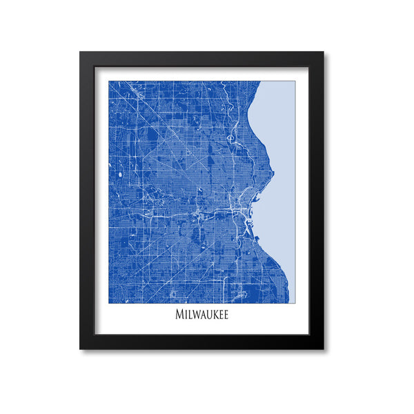 Milwaukee Map Art Print, Wisconsin