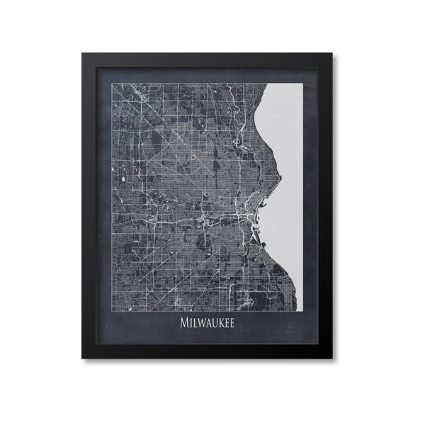 Milwaukee Map Art Print, Wisconsin