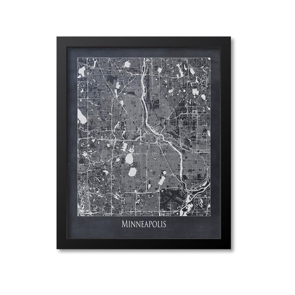Minneapolis Map Art Print, Minnesota