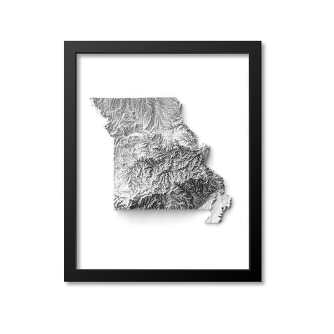 Missouri Elevation Map Print