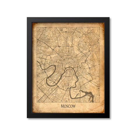 Moscow Map Art Print, Russia