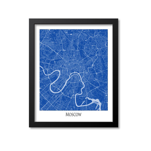 Moscow Map Art Print, Russia