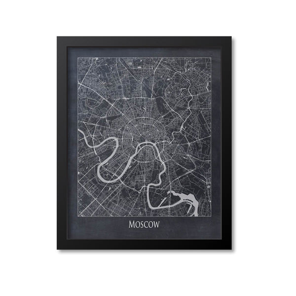 Moscow Map Art Print, Russia