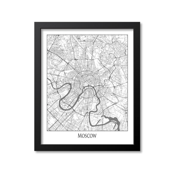 Moscow Map Art Print, Russia