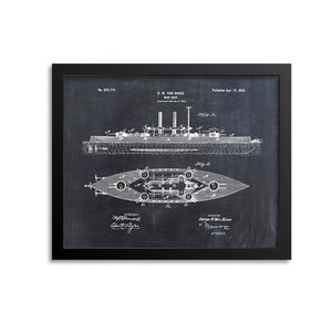 Navy Battleship Patent Print