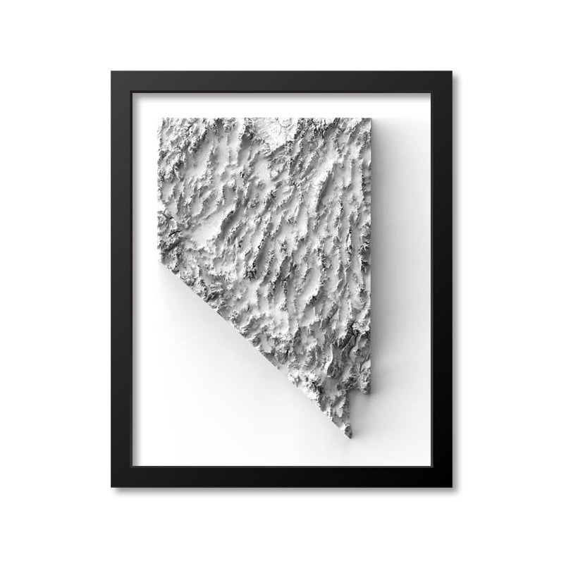 Nevada Elevation Map Print
