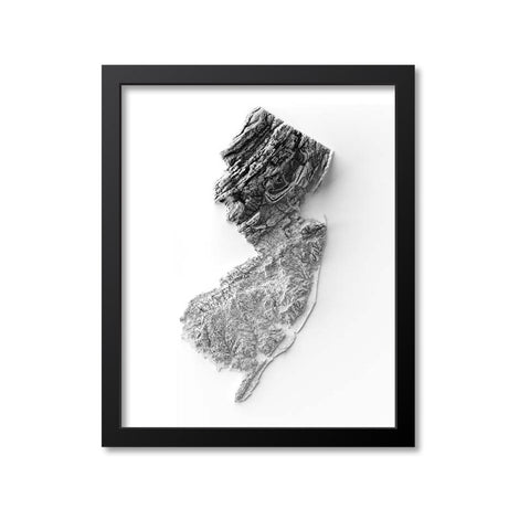 New Jersey Elevation Map Print