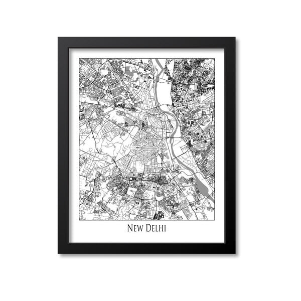 New Delhi Map Art Print, India