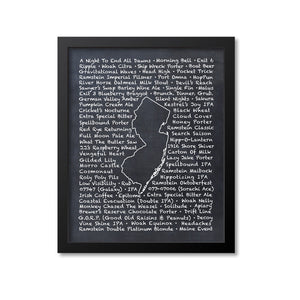 New Jersey Beer Map Art Print