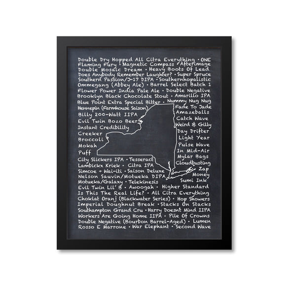 New York Beer Map Art Print