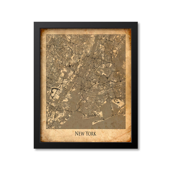 New York City Map Art Print, New York