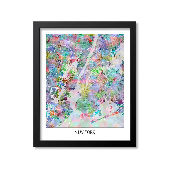 New York City Map Art Print, New York