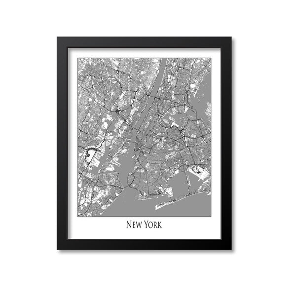 New York City Map Art Print, New York