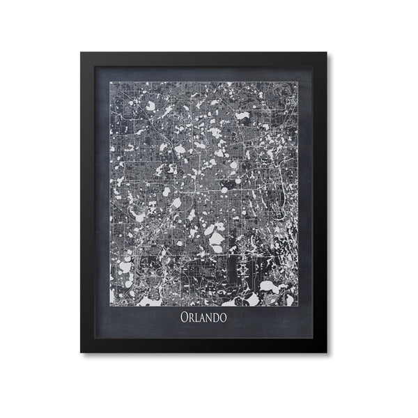 Orlando Map Art Print, Florida