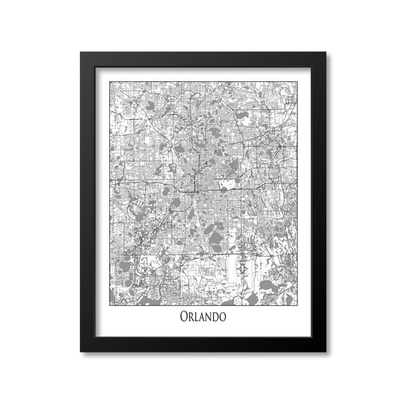 Orlando Map Art Print, Florida