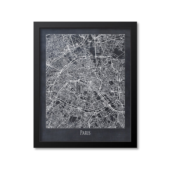 Paris Map Art Print, France