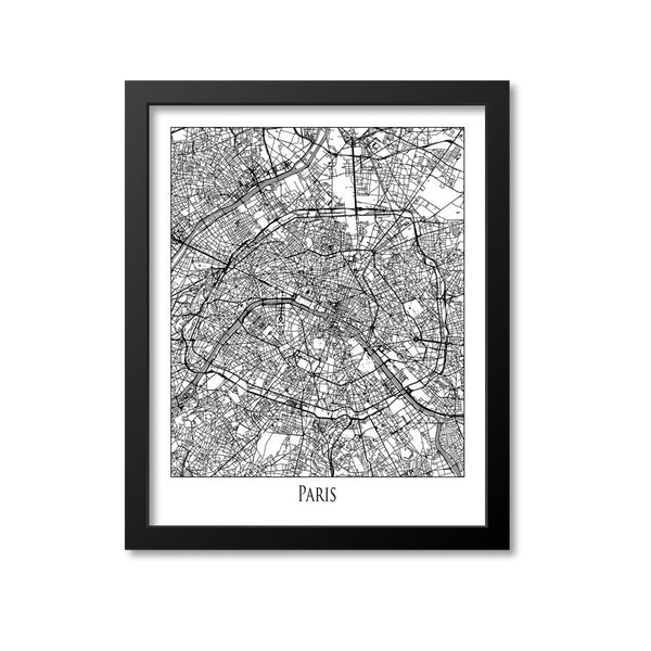 Paris Map Art Print, France