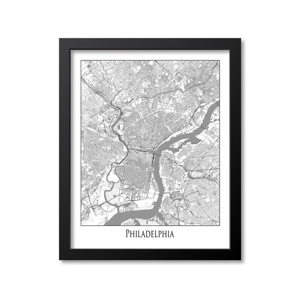 Philadelphia Map Art Print, Pennsylvania