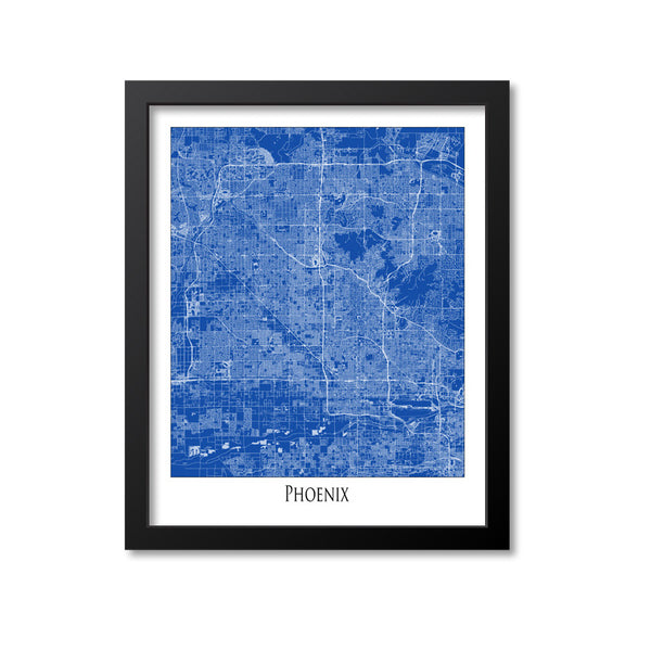 Phoenix Map Art Print, Arizona