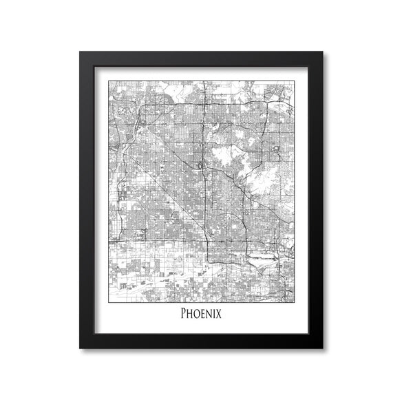 Phoenix Map Art Print, Arizona