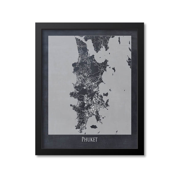 Phuket Map Art Print, Thailand