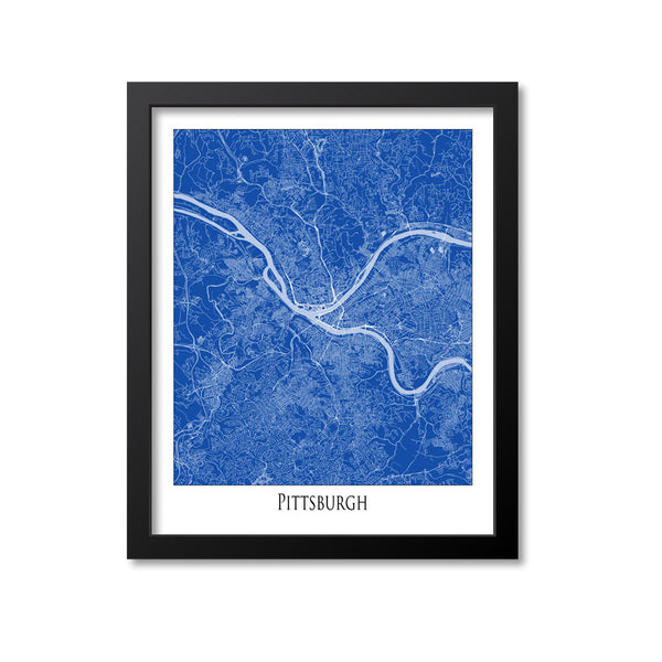 Pittsburgh Map Art Print, Pennsylvania