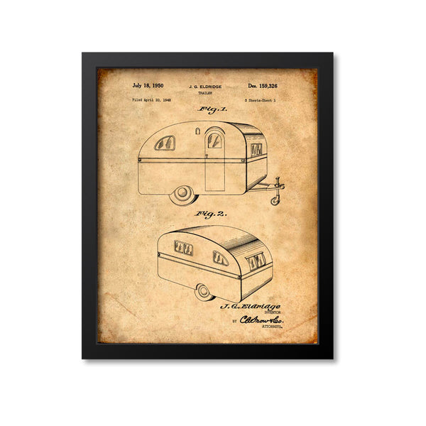 RV Trailer Patent Print