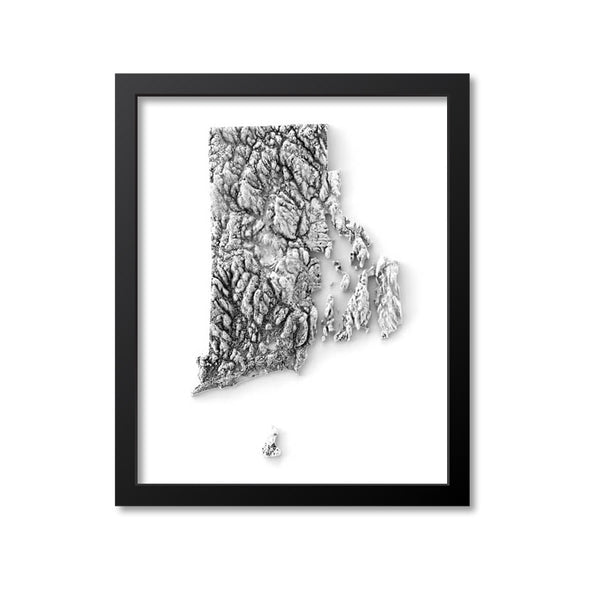 Rhode Island Elevation Map Print