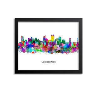 Sacramento Skyline Painting Art Print