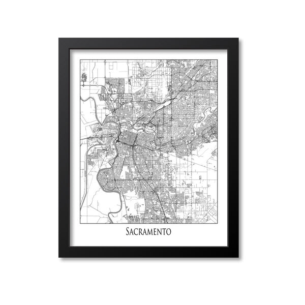 Sacramento Map Art Print, California