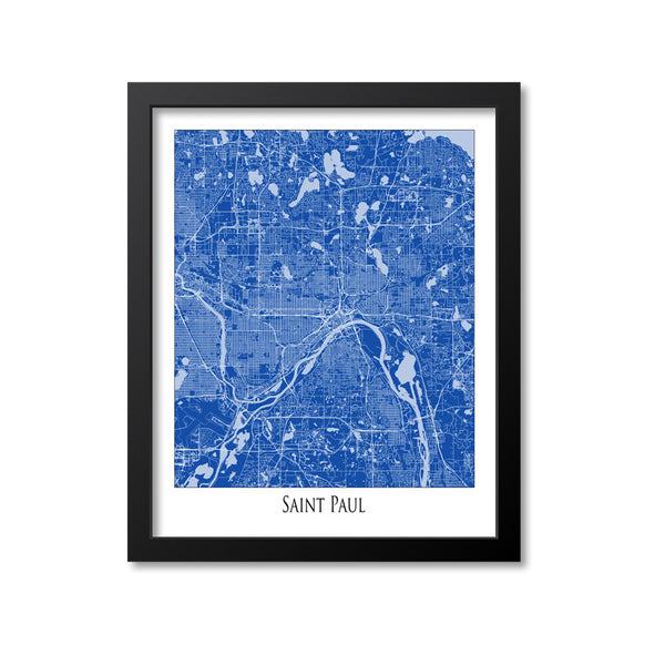 Saint Paul Map Art Print, Minnesota